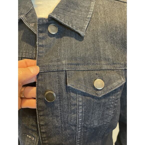 Croft & Barrow Long Sleeve Button Up Jean Jacket Womens Size Small Dark Wash - Picture 2 of 10